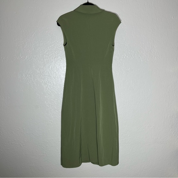 RIHOAS Green V-Neck Button Down Collared Midi Dress Sz S NWT - Picture 2 of 6